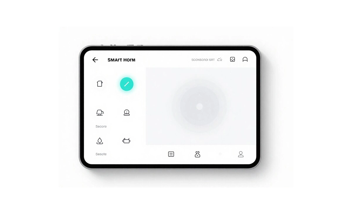 Smartphone displaying smart home control interface with lighting and temperature settings
