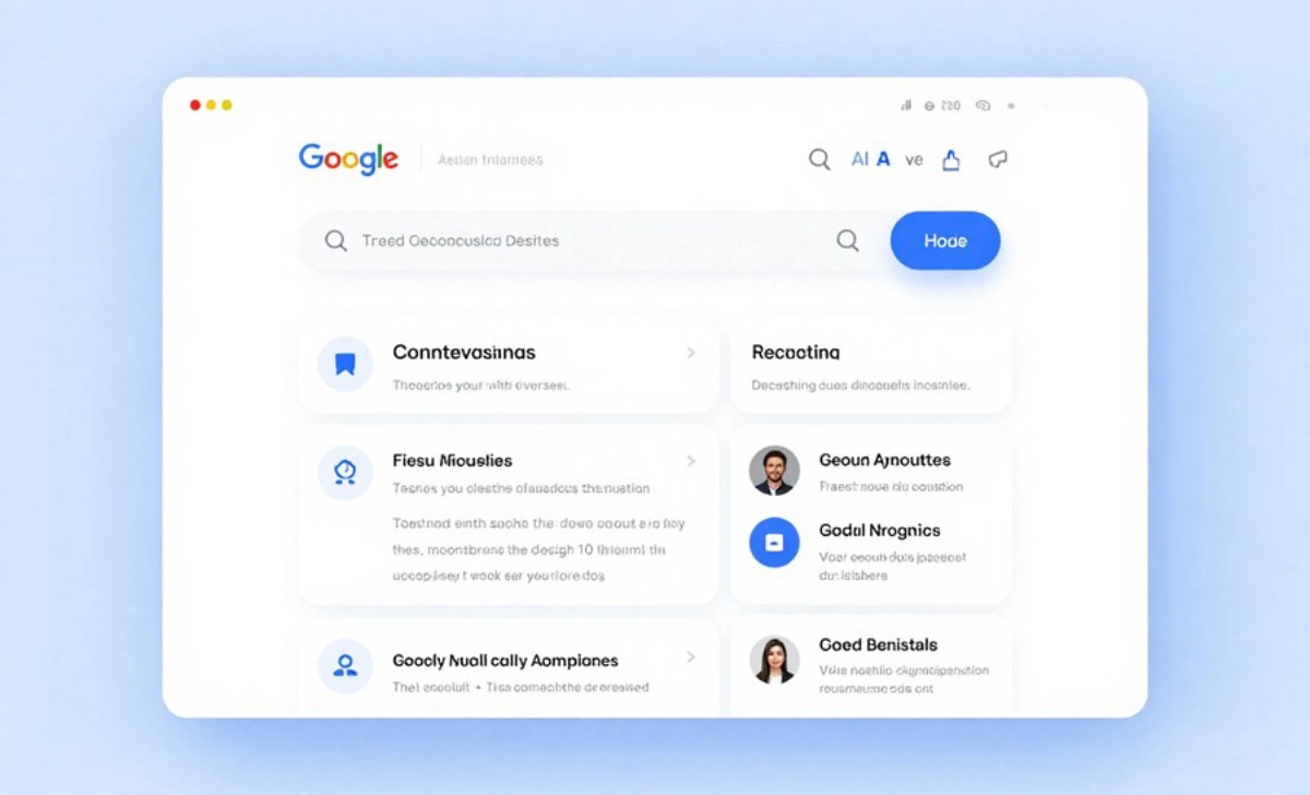 Google AI Mode search interface showing conversational query results