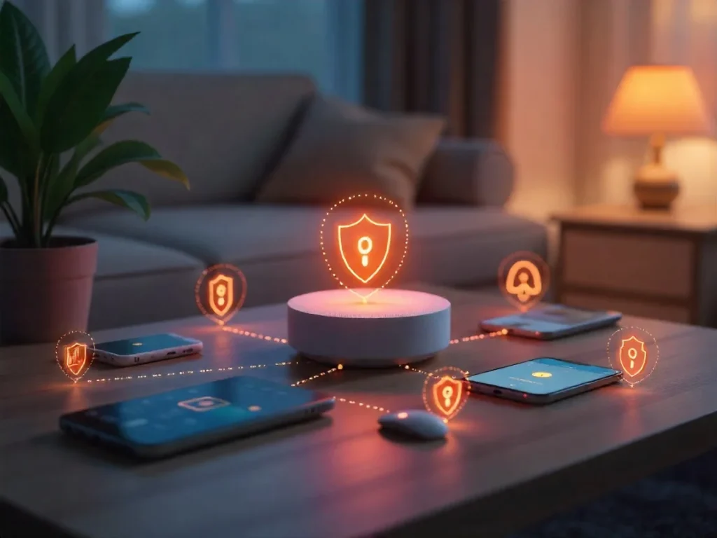 Smart home devices with consumer privacy rights protection showing IoT data control options