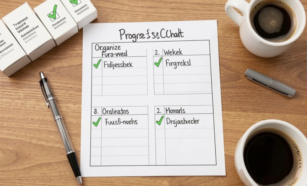 Simple weekly habit tracker showing sustainable morning routine goals