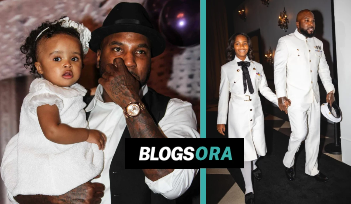 Amra Nor Jenkins with her father Jeezy at her birthday party dressed in white outfits