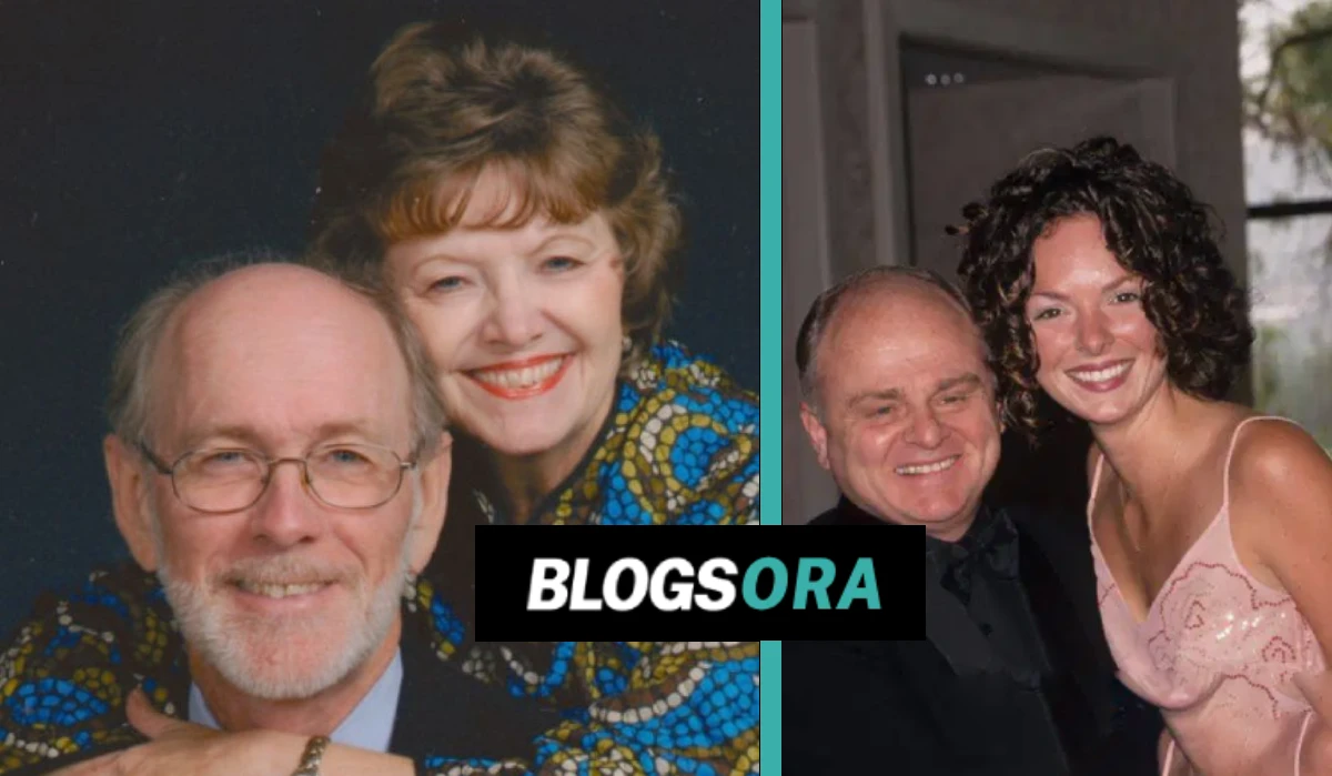 Janet Gayle and Gary Burghoff together in two different photos side by side
