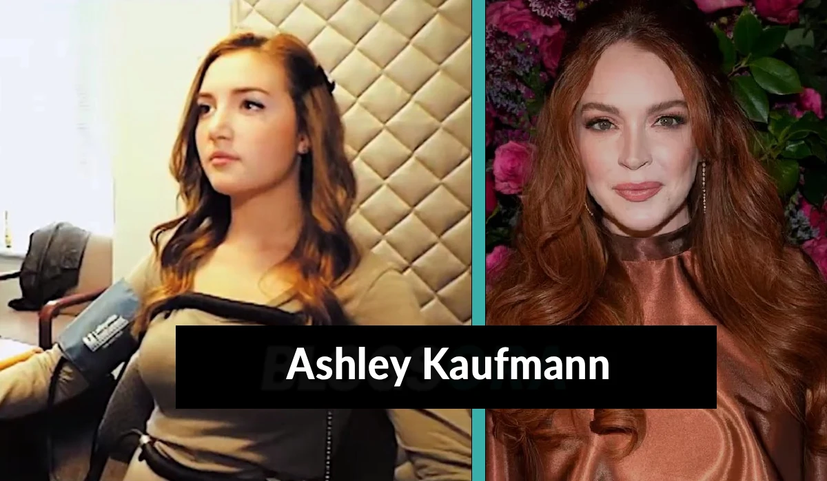 Ashley Kaufmann and Lindsay Lohan side by side comparison photo