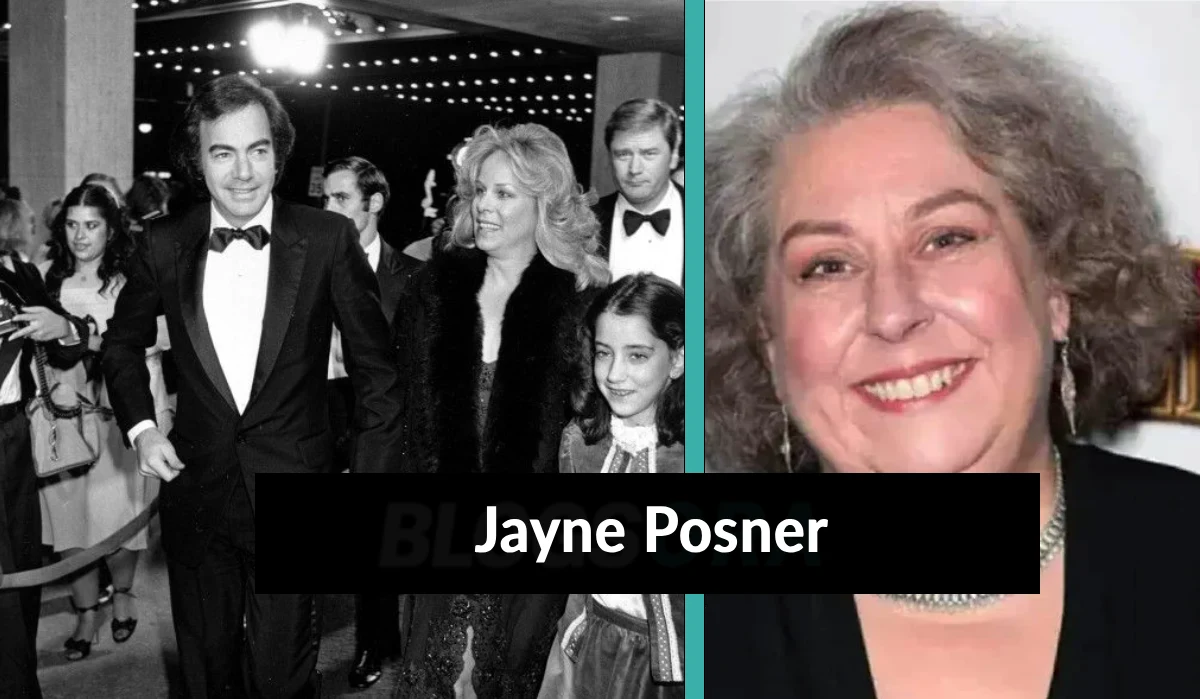 Jayne Posner, first wife of Neil Diamond, pictured at a public event alongside Neil Diamond and their daughter