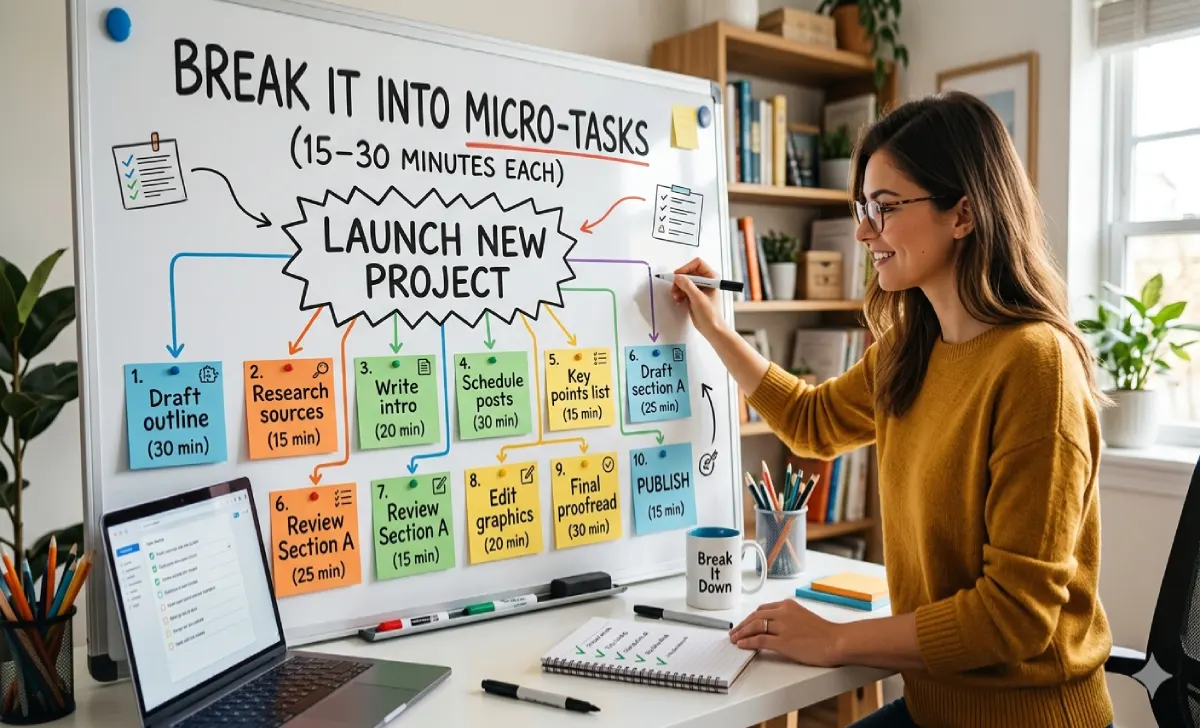 Handwritten weekend project task list with checkboxes on a clipboard