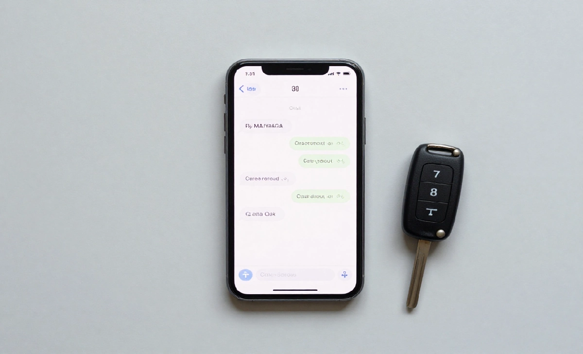 Smartphone showing an automotive Q&A lead capture widget interface