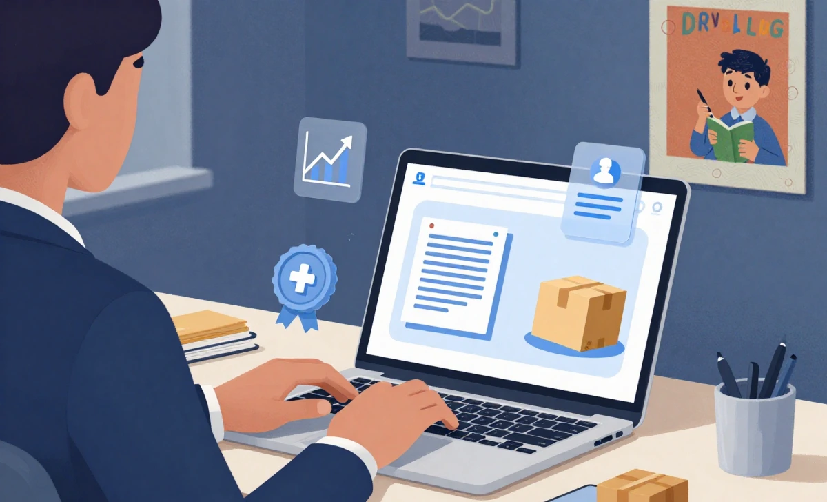 A busy professional manages multiple low-cost online business models—affiliate marketing, digital products, consulting—from a modern home office at night.