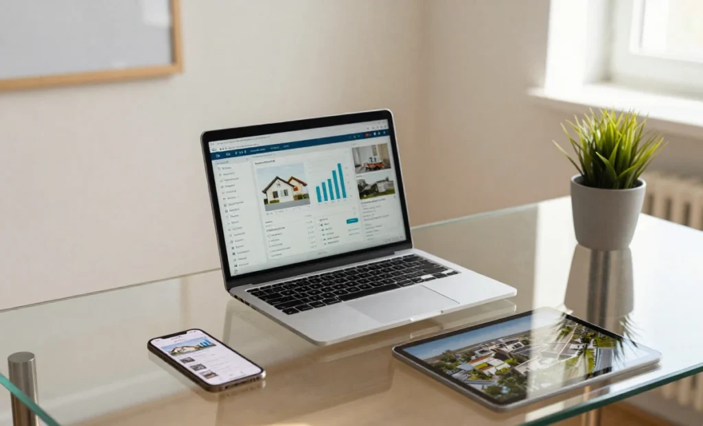 Essential real estate agent apps and technology stack for 2026 on laptop and mobile devices