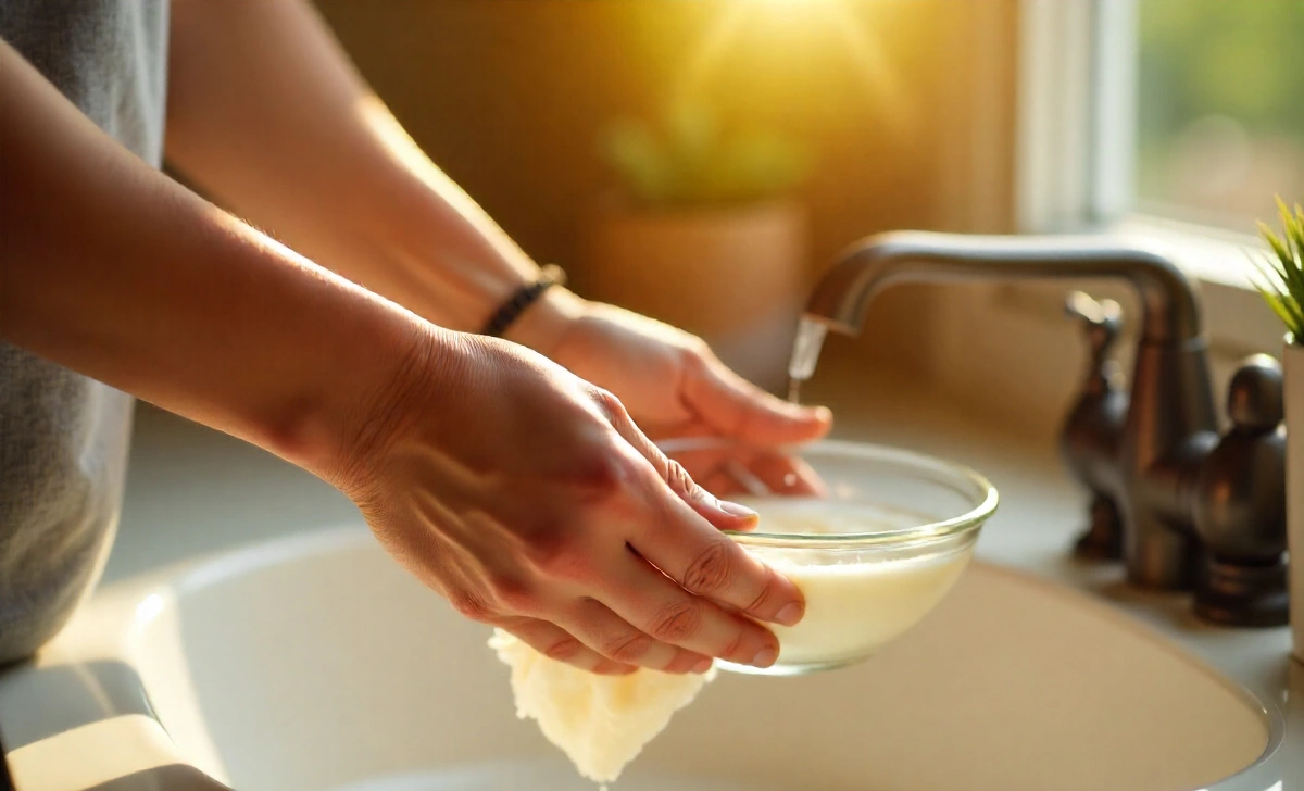 soutaipasu-lifestyle-meaningful-effort Person practicing Soutaipasu lifestyle philosophy by mindfully polishing a glass bowl with care