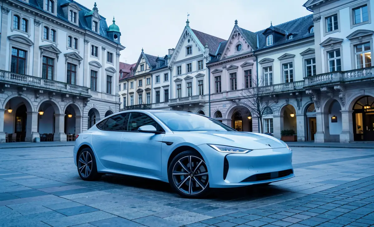 Chinese electric vehicle on a European city street in 2026