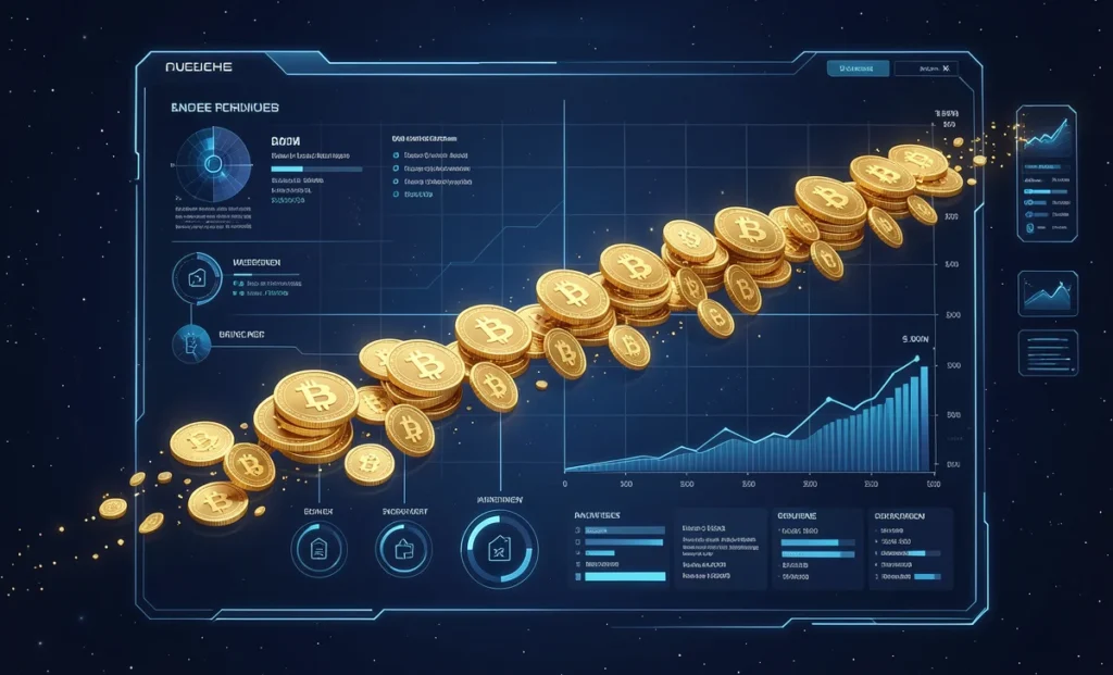 Professional illustration analyzing the top 3 crypto trends for 2026 investors: tokenization, modular blockchains, and institutional adoption.