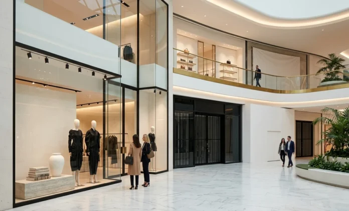 Luxury Retail Portfolio Reshuffle 2026 — Store Closures and Brand Shifts Empty luxury retail mall interior showing store closures during the 2026 Luxury Retail Portfolio Reshuffle