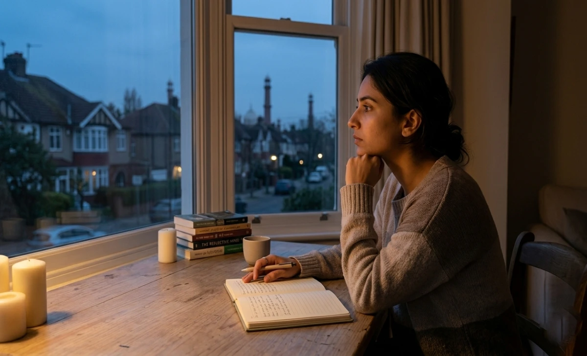 Dympigal Meaning: What Is It, Where It Came From, and Why People Are Talking About It in 2026 Person journaling at dusk reflecting on personal transformation and the Dympigal concept